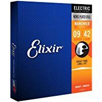 Cuerdas para guitarra eléctrica Elixir Strings con recubrimiento NANOWEB- calibre superligero (.009-.042)